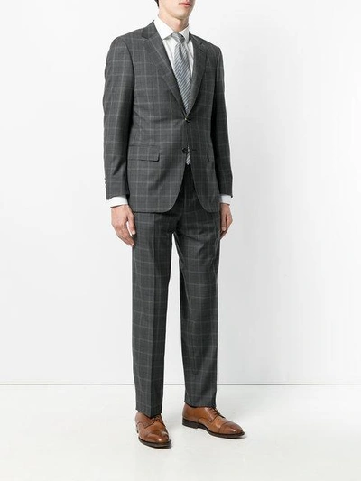 Shop Canali Plaid Two-piece Suit - Grey