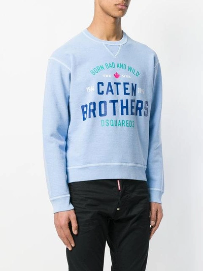 Shop Dsquared2 Caten Brothers Sweatshirt - Blue