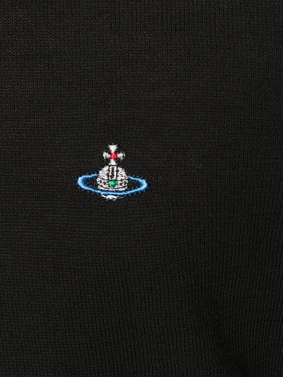 Shop Vivienne Westwood Embroidered Orb Polo Shirt In Black