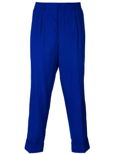 Shop Ami Alexandre Mattiussi Pleated Carrot Fit Trousers In Purple