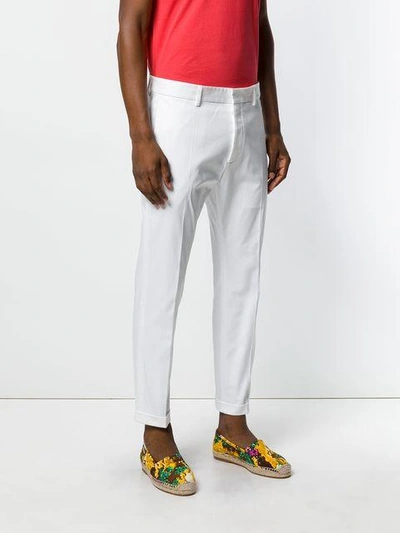 Shop Dsquared2 Cropped Chino Trousers - White
