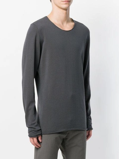 Shop Label Under Construction Punched Long Sleeved T-shirt - Grey