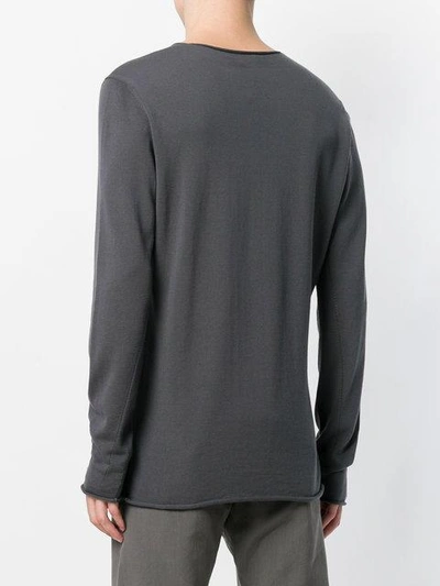 Shop Label Under Construction Punched Long Sleeved T-shirt - Grey