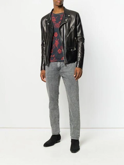 Shop Saint Laurent Skinny Jeans In Grey