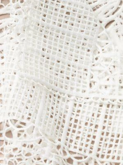 Shop Bcbgmaxazria Draped Lace Mini Dress In Off White