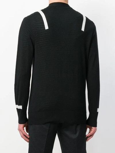 Shop Neil Barrett Striped Knit Cardigan