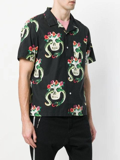 Shop Stussy Skull Pattern Shirt - Black