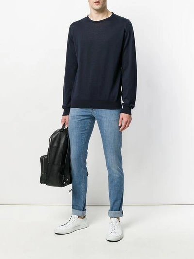 Shop John Smedley Hatfield Sweater In Blue