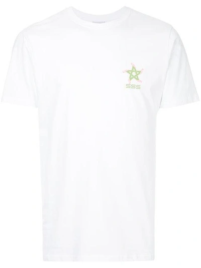 Shop Sss World Corp Pentagram Print T-shirt - White