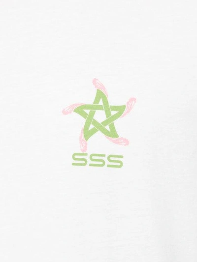Shop Sss World Corp Pentagram Print T-shirt - White