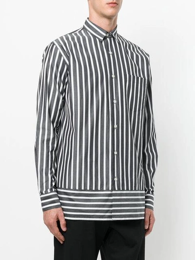 Shop Ami Alexandre Mattiussi Striped Summer Fit Shirt In Black