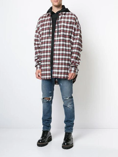 Shop Mastermind Japan Checked Shirt - White