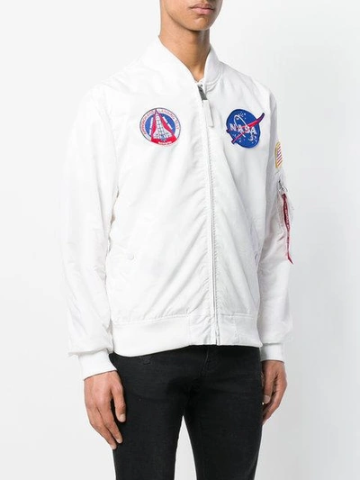 Shop Alpha Industries Ma-1 Bomber Jacket In White
