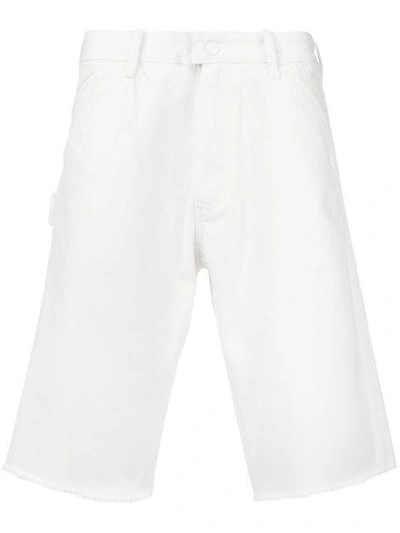 Shop Upww Frayed Hem Denim Shorts In White