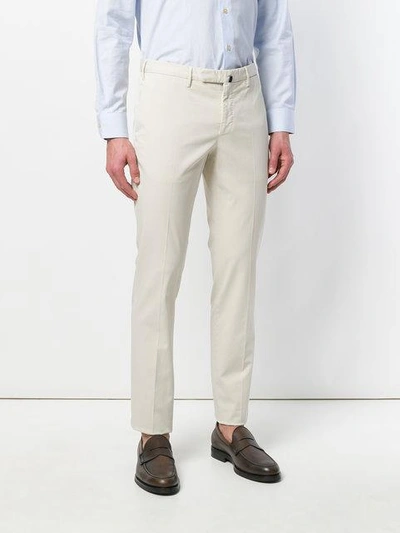 Shop Incotex Chino Slim Fit Trousers In Neutrals
