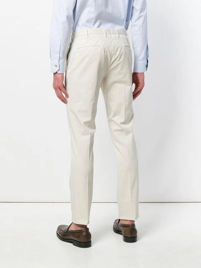 Shop Incotex Chino Slim Fit Trousers In Neutrals