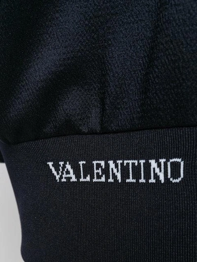 Shop Valentino Striped Sleeve Jacket - Blue