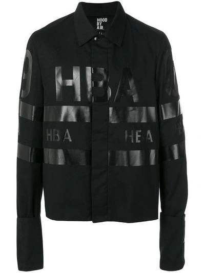 Shop Hood By Air Logo Printed Jacket In Black