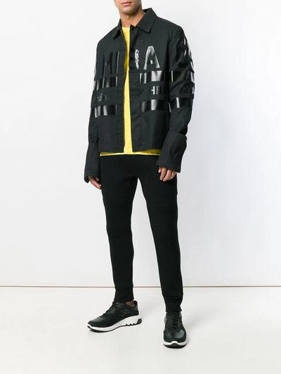 Shop Hood By Air Logo Printed Jacket In Black