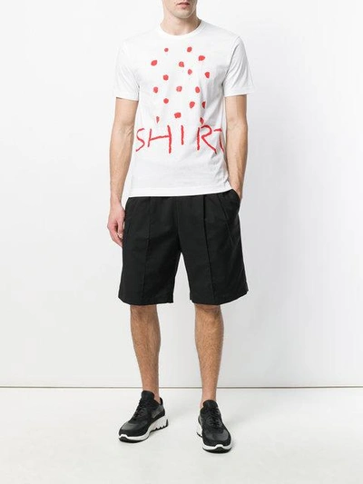 Shop Comme Des Garçons Shirt Print Short-sleeve T-shirt - White