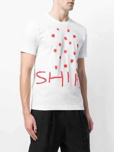 Shop Comme Des Garçons Shirt Print Short-sleeve T-shirt - White