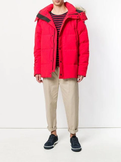 Shop Canada Goose Short Padded Coat - Red