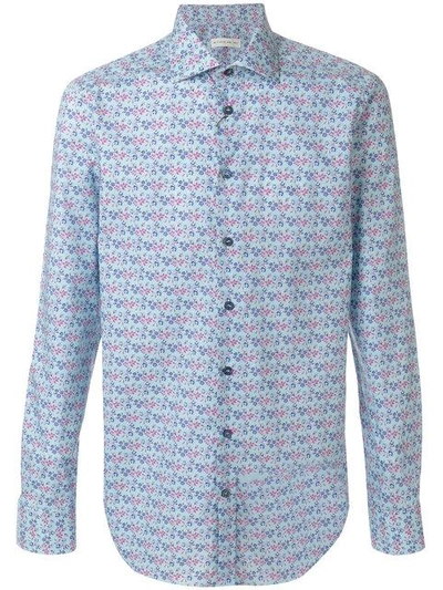 Shop Etro Floral Print Fitted Shirt