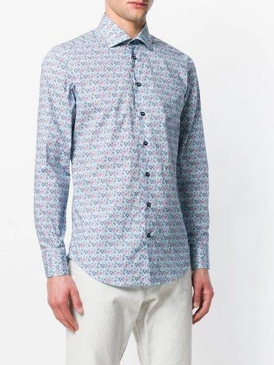 Shop Etro Floral Print Fitted Shirt