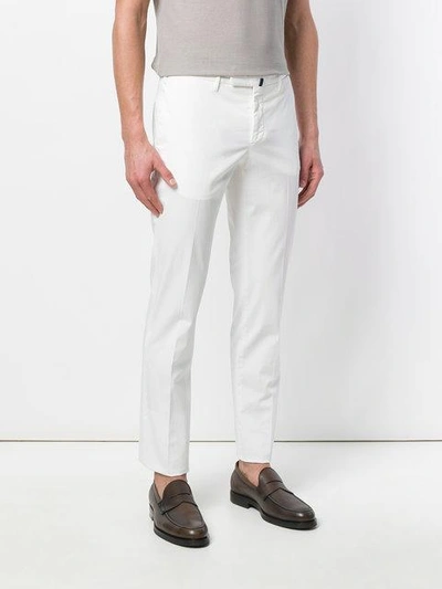Shop Incotex Slim Fit Trousers In White