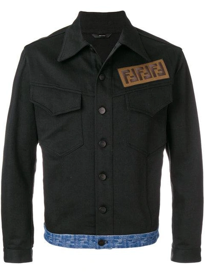 Shop Fendi Ff Logo Denim Jacket - Farfetch
