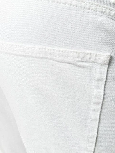 Shop Off-white Cropped Embroidered Jeans In White