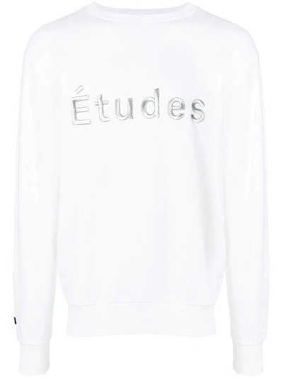 Shop Etudes Studio Études Crewneck Embroidered Sweatshirt - White