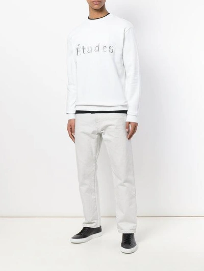 Shop Etudes Studio Études Crewneck Embroidered Sweatshirt - White