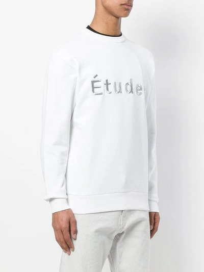Shop Etudes Studio Études Crewneck Embroidered Sweatshirt - White
