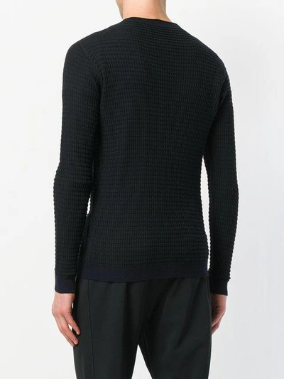 Shop Giorgio Armani Textured Crew Neck Sweater