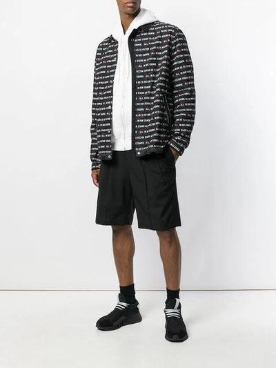 Shop Sacai All In Due Course Printed Jacket - Black