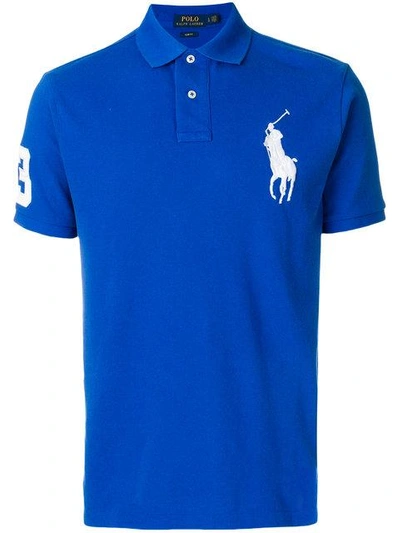 Shop Polo Ralph Lauren Embroidered Big Pony Polo Shirt In Blue