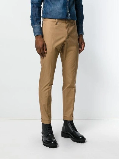 Shop Dsquared2 Slim Fit Trousers In Brown