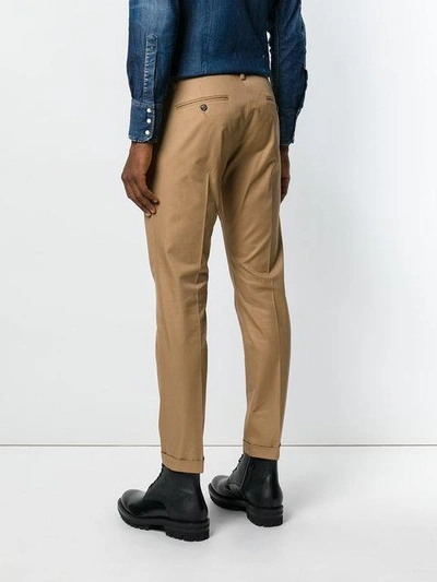 Shop Dsquared2 Slim Fit Trousers In Brown