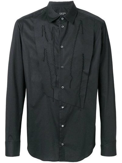 Shop Tom Rebl Reconstructed Bib Shirt - Black