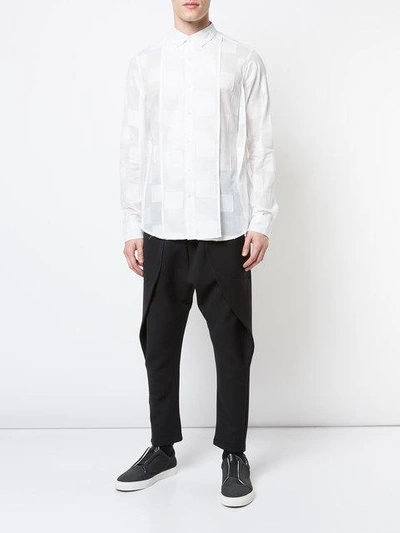 Shop Private Stock Long Sleeve Panelled Shirt In White