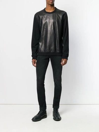 Shop Blk Dnm Contrast Sleeve Sweatshirt