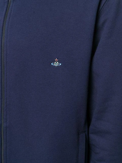 Shop Vivienne Westwood Embroidered Orb Hoodie In Blue