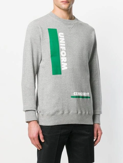 Shop Sacai Uniform Conquest Graphic Sweater - Grey