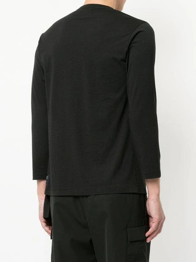 Shop Yohji Yamamoto Diagonal Panel T-shirt - Black