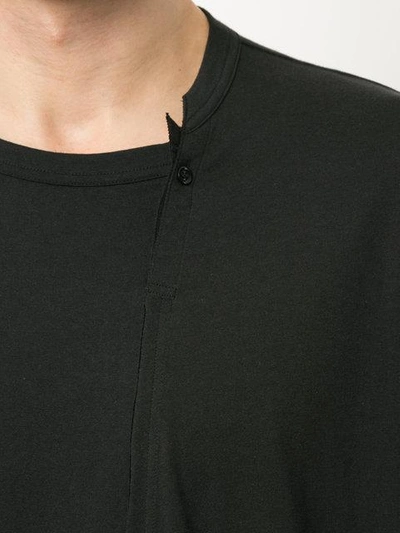 Shop Yohji Yamamoto Diagonal Panel T-shirt - Black