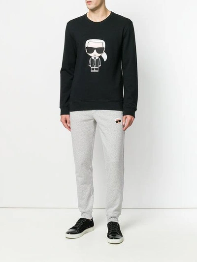 Shop Karl Lagerfeld Karl Ikonik Sweatshirt In Black