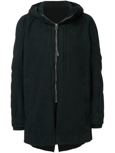 Shop Devoa Hooded Coat - Black