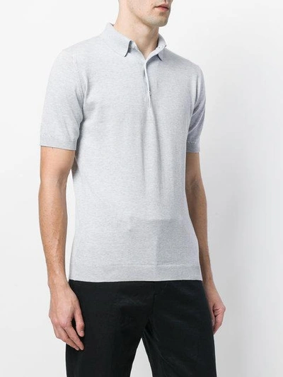Shop John Smedley Adrian Polo Shirt In Grey