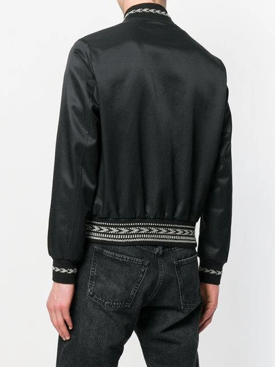 Shop Saint Laurent Stitch Detail Bomber Jacket In Black
